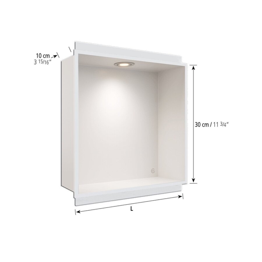 Inbouwnis BWS Alfie 30x30 cm Met LED Verlichting Geborsteld Koper