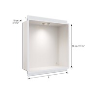 Inbouwnis BWS Alfie 30x30 cm Met LED Verlichting Mat Zwart