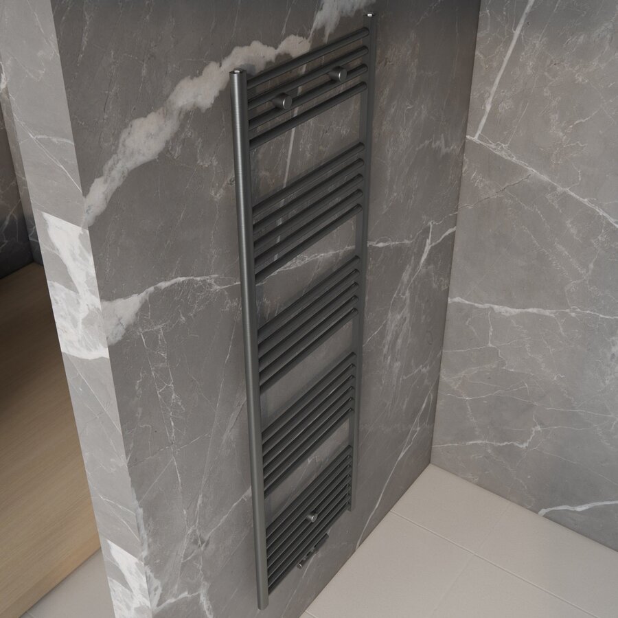 Handdoek Radiator BWS Cory 160x60 cm 557 Watt Midden en Zijaansluiting Gunmetal