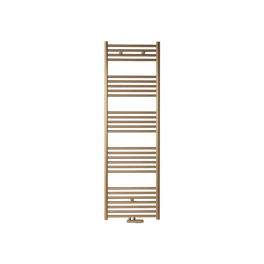 Handdoek Radiator BWS Cory 160x60 cm 557 Watt Midden en Zijaansluiting Geborsteld Messing Goud