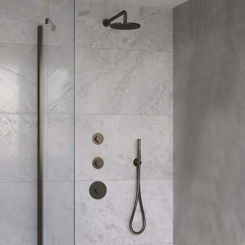 Regendoucheset Wiesbaden Dreams met Inbouwdeel en Wanduitloop Gunmetal 