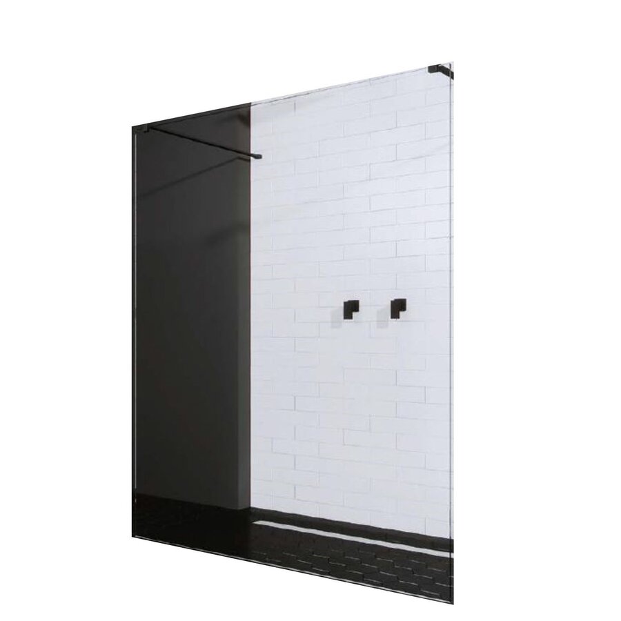 AQS Vrijstaande Inloopdouche Pro Line Helder Glas met Twee Stabilisatiestangen Mat Zwart (13 varianten)