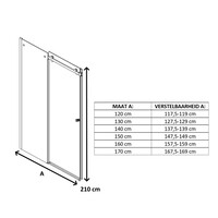 Schuifdeur Lacus Caprera 8mm Helder Glas Anti-Kalk Chroom Aluminium Profiel (alle maten)