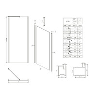 Douchewand Lacus Giglio Evo Fox tbv Nisdeur Gilgio Evo Fox 80 cm Mat Glas Chroom
