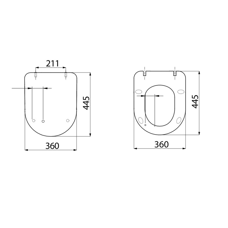 Toiletzitting BWS Flat Softclose met Inox Scharnieren Mat Wit