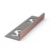 Tegelprofiel Faktum Recht RVS Koper Glans 11 mm - 250 cm