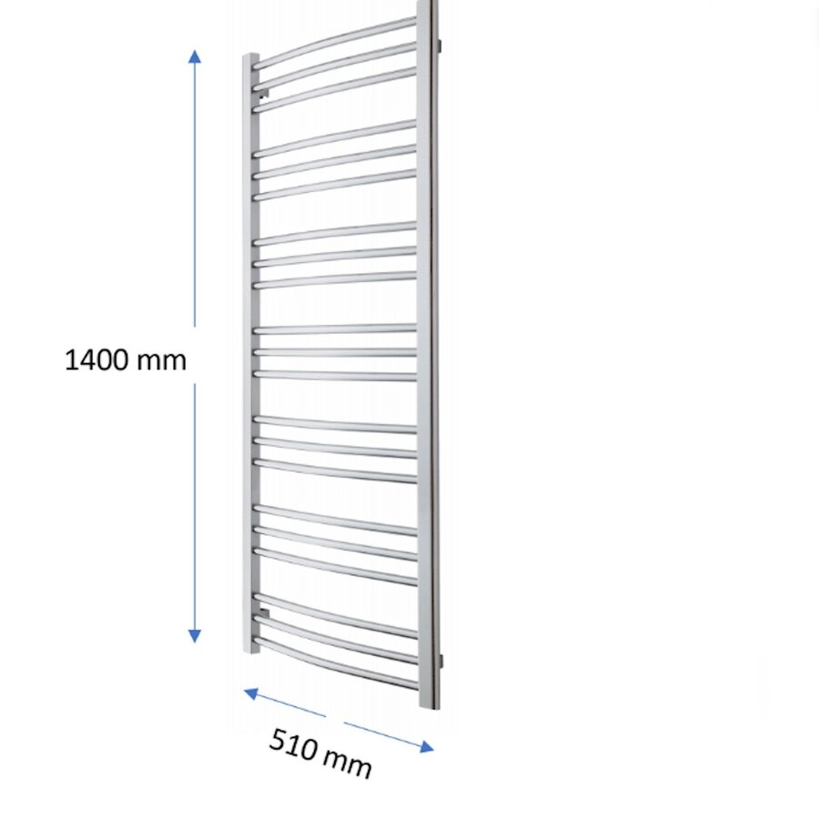 Designradiator TVS Nemo Chroom 140 x 51 cm