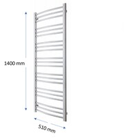 Designradiator TVS Nemo Zwart 140 x 51 cm