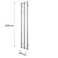 Designradiator TVS Vino 3 Chroom 140 x 25 cm
