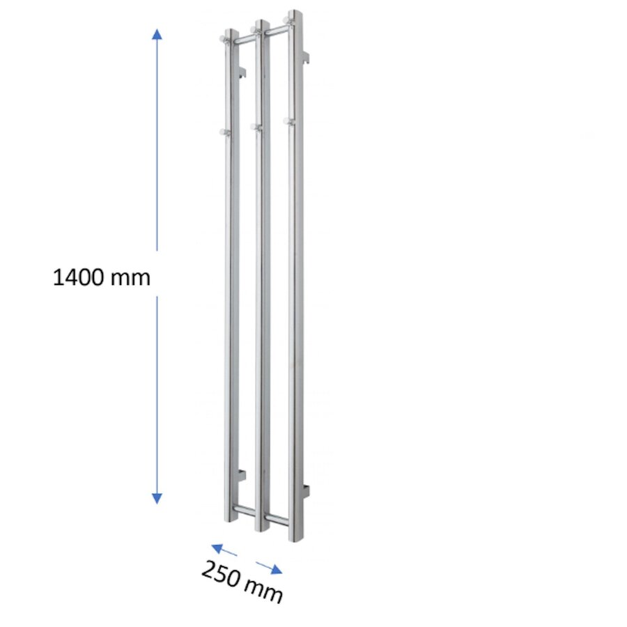 Designradiator TVS Vino 3 Chroom 140 x 25 cm
