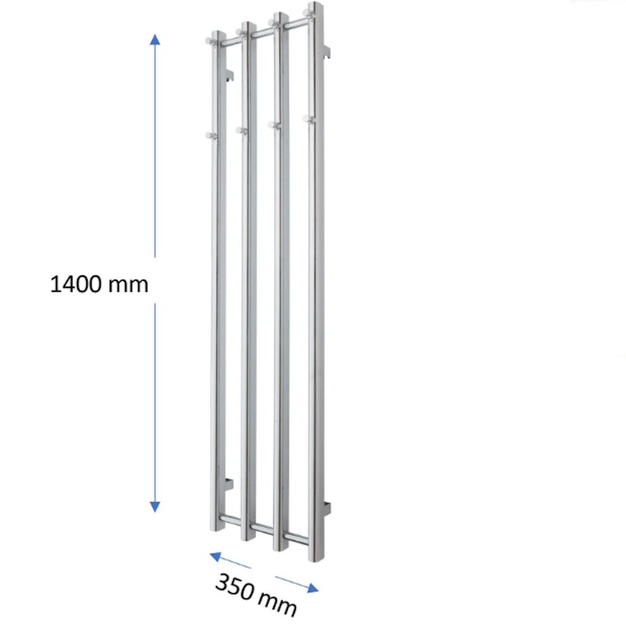 Designradiator TVS Vino 4 Chroom 140 x 35 cm