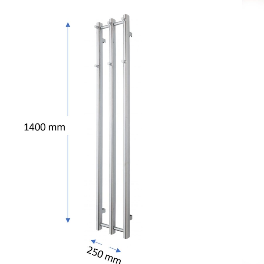 Designradiator TVS Vino 3 Zwart 140 x 25 cm