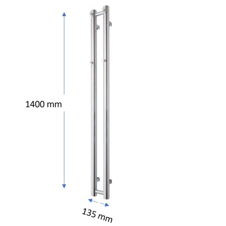 Designradiator TVS Kiro 2 Chroom 140 x 13.5 cm
