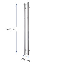 Designradiator TVS Kiro 2 Zwart 140 x 13.5 cm