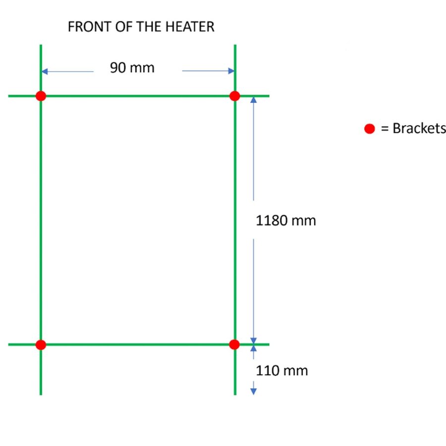 Designradiator TVS Kiro 2 Zwart 140 x 13.5 cm