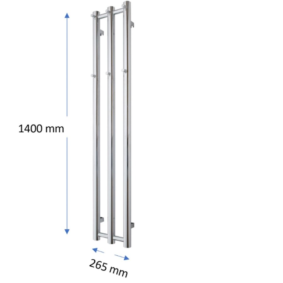 Designradiator TVS Kiro 3 Chroom 140 x 26.5 cm