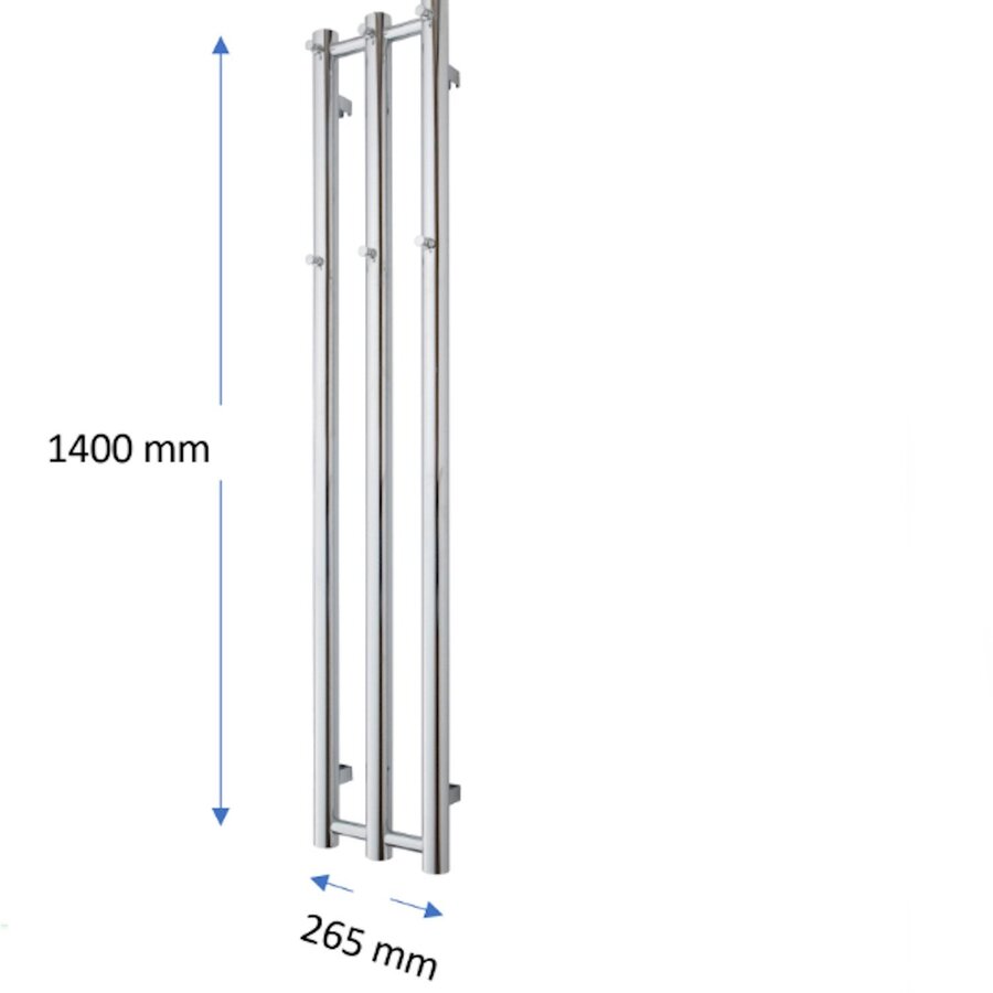Designradiator TVS Kiro 3 Zwart 140 x 26.5 cm