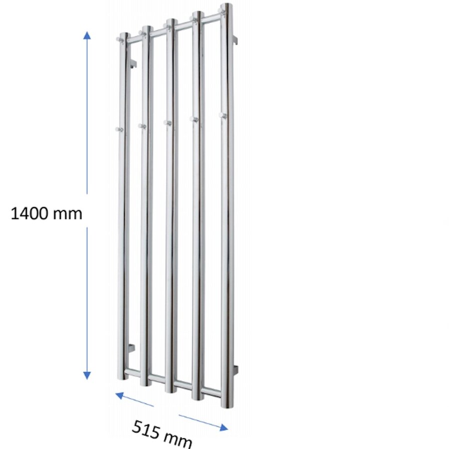 Designradiator TVS Kiro 5 Zwart 140 x 51.5 cm