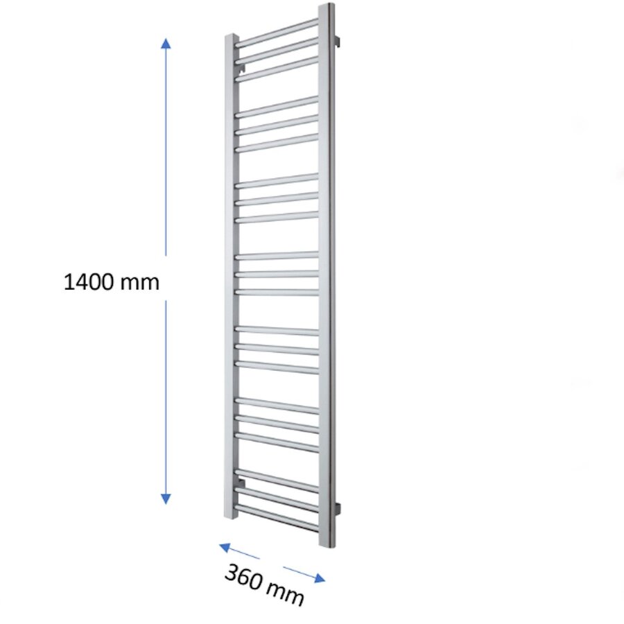 Designradiator TVS Kosmo Zwart 140x36 cm