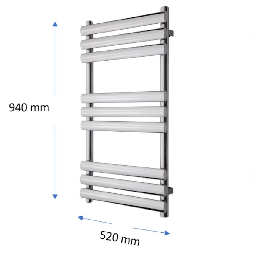 Designradiator TVS Milo Zwart 94x52 cm