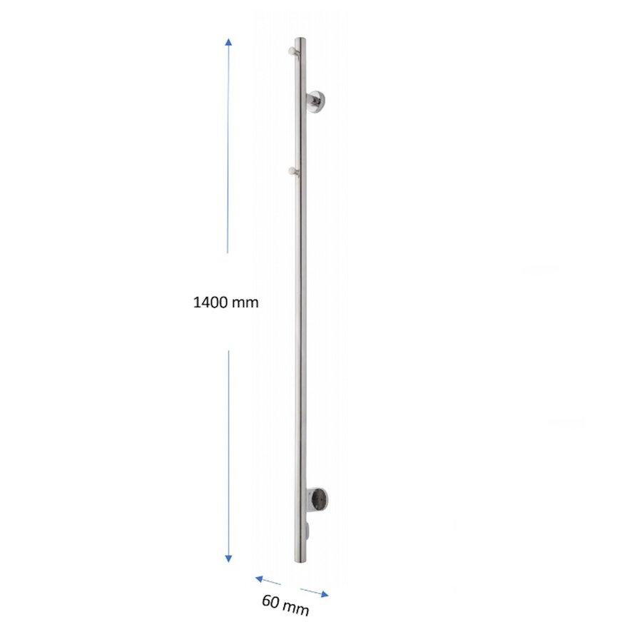 Elektrische Radiator TVS ELDO 1 Edelstaal met Timer 140x6 cm