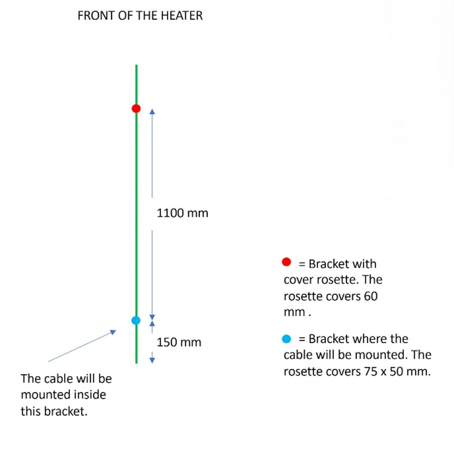Elektrische Radiator TVS ELDO 1 Mat Zwart met Timer 140x6 cm