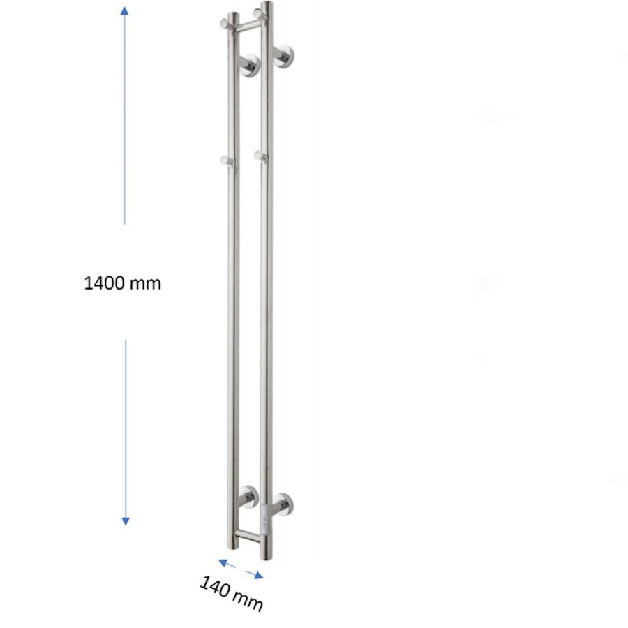 Elektrische Radiator TVS ELDO 2 Edelstaal met Timer 140x13.5 cm