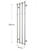 Elektrische Radiator TVS ELDO 4 Mat Zwart met Timer 140x34.5 cm