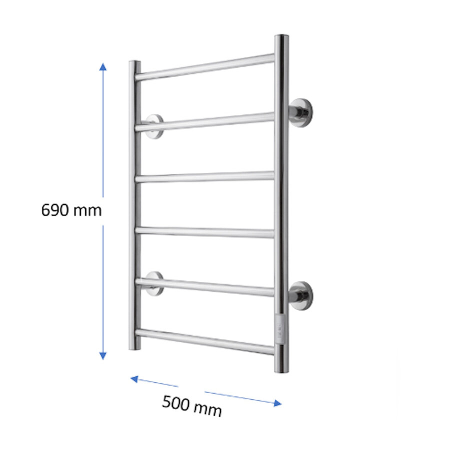 Elektrische Radiator TVS ELDO 6 Edelstaal met Timer 69x50 cm