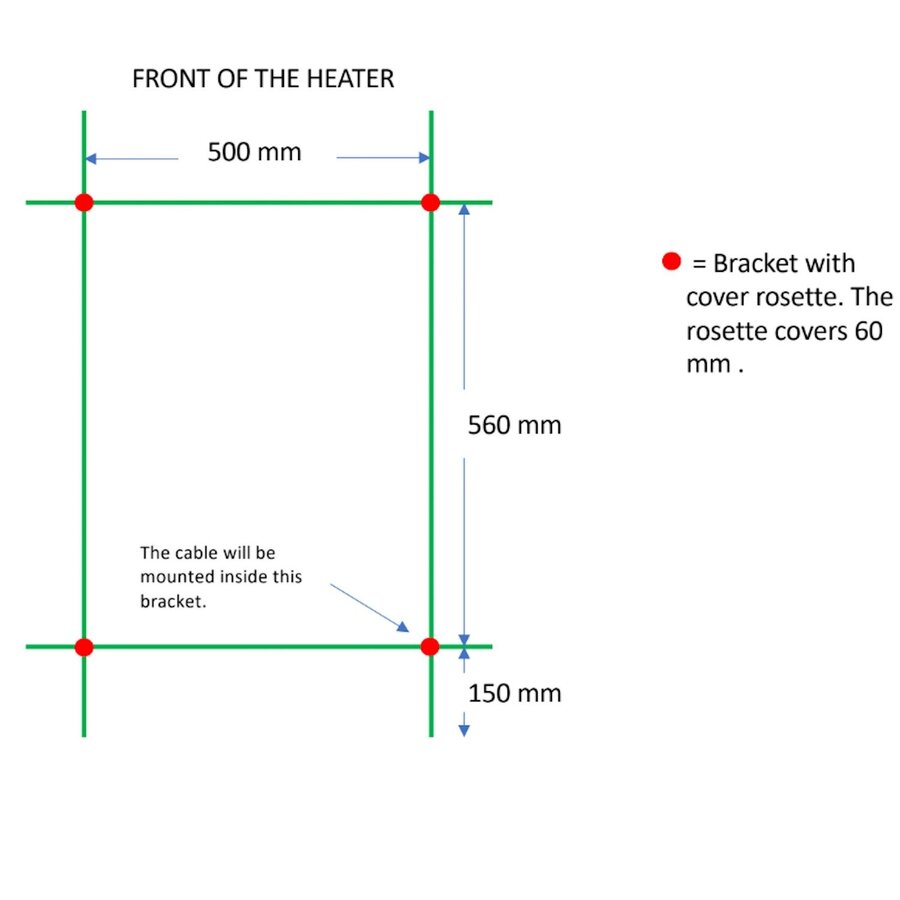 Elektrische Radiator TVS ELDO 9 L Mat Zwart met Timer 86x53 cm