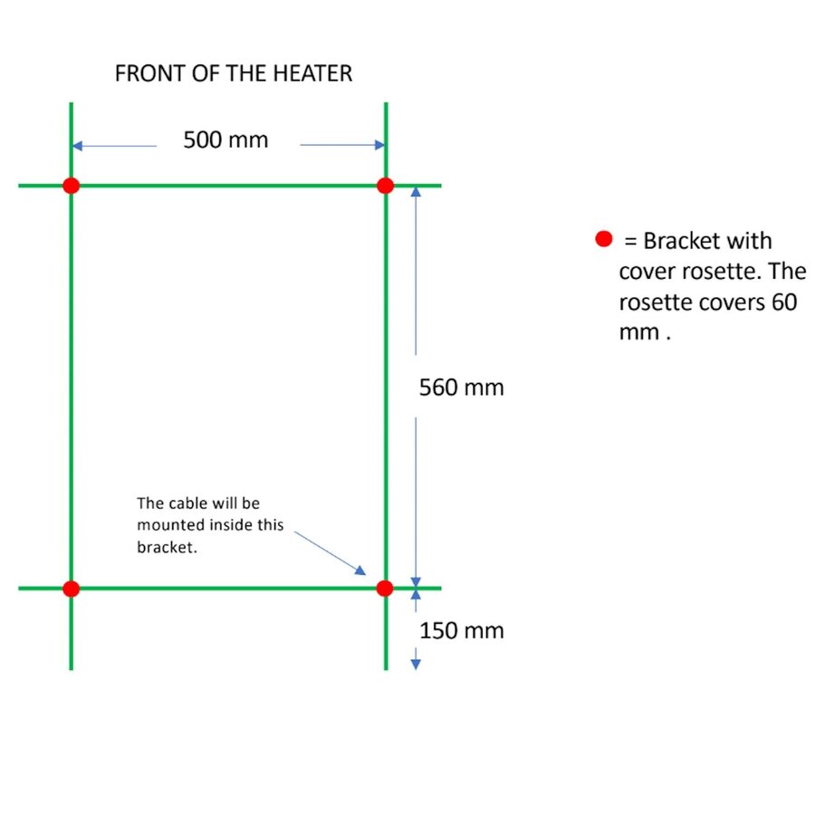 Elektrische Radiator TVS ELDO 9 Edelstaal met Timer 86x53 cm
