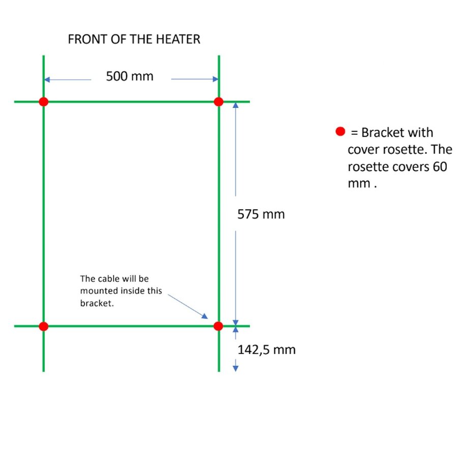Elektrische Radiator TVS ELDO 9F Edelstaal met Timer 86x53 cm