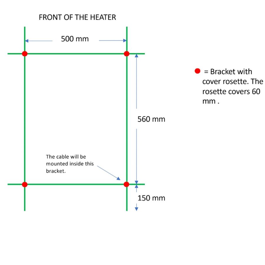 Elektrische Radiator TVS ELDO 9 Mat Zwart met Timer 86x53 cm