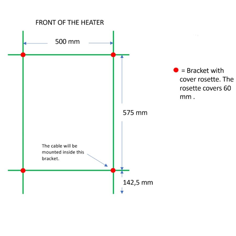 Elektrische Radiator TVS ELDO 9F Mat Zwart met Timer 86x53 cm
