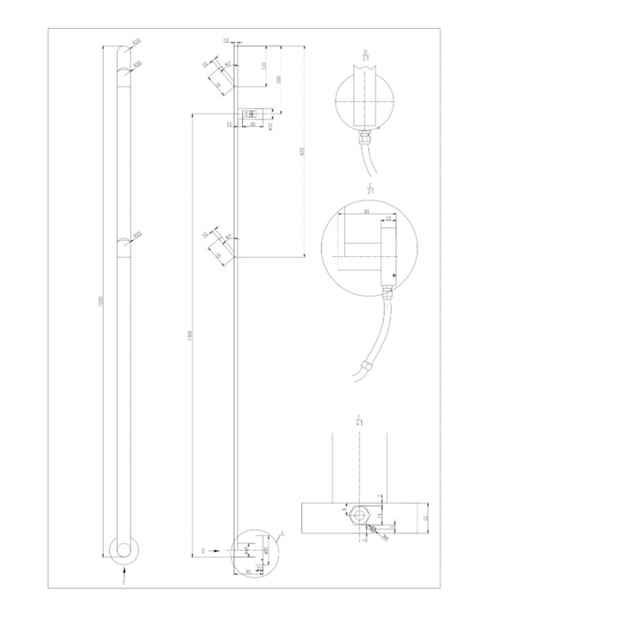 Elektrische Radiator TVS PLUS 1F Zwart 150 x 8.5 cm