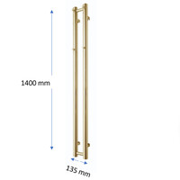 Designradiator TVS PLUS 2 Goud 140 x 13.5 cm