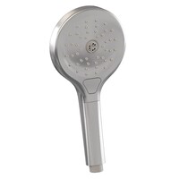 Thermostatische Inbouw Badkraan Brauer Brushed Carving Met Drukknoppen SET 04 Met Badvulcombinatie En 3-Standen Handdouche En Doucheslang En Wandaansluitbocht RVS Geborsteld PVD