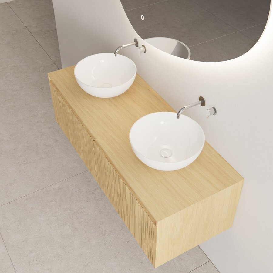 Onderkast Gliss Design Timotheus 140 CM 2 Lades Incl Topplaat Pure