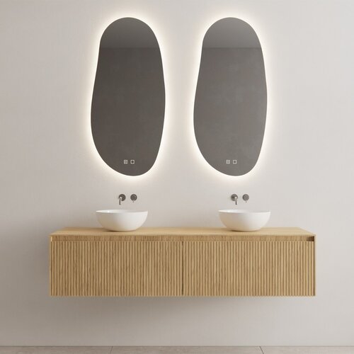 Onderkast Gliss Design Timotheus 160 CM 2 Lades Incl Topplaat Castle Brown 