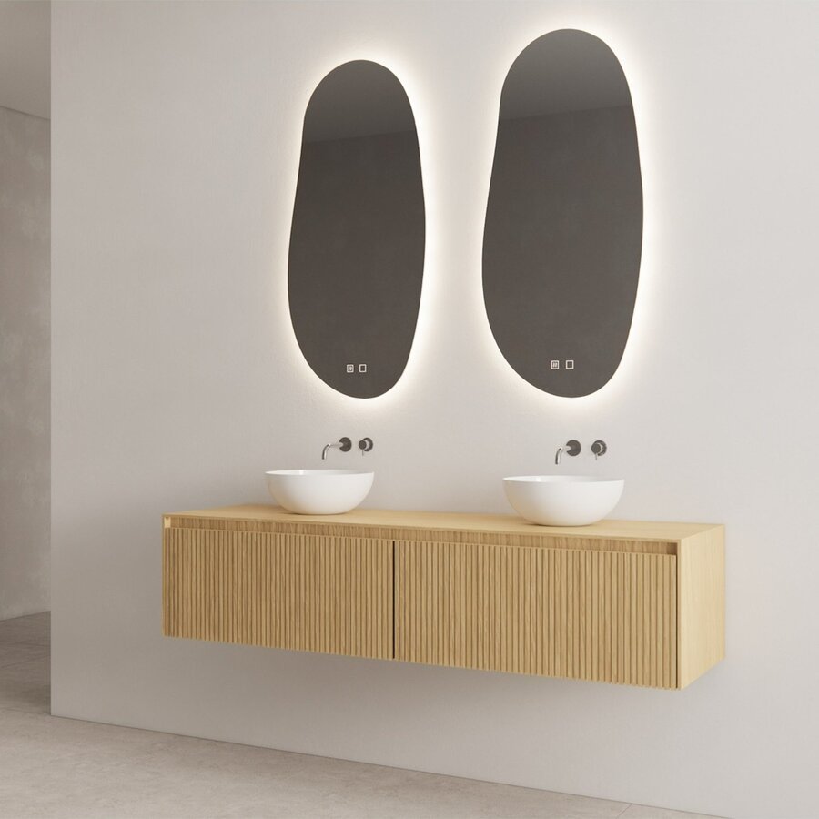 Onderkast Gliss Design Timotheus 160 CM 2 Lades Incl Topplaat Pure