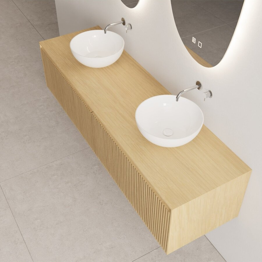 Onderkast Gliss Design Timotheus 160 CM 2 Lades Incl Topplaat Pure