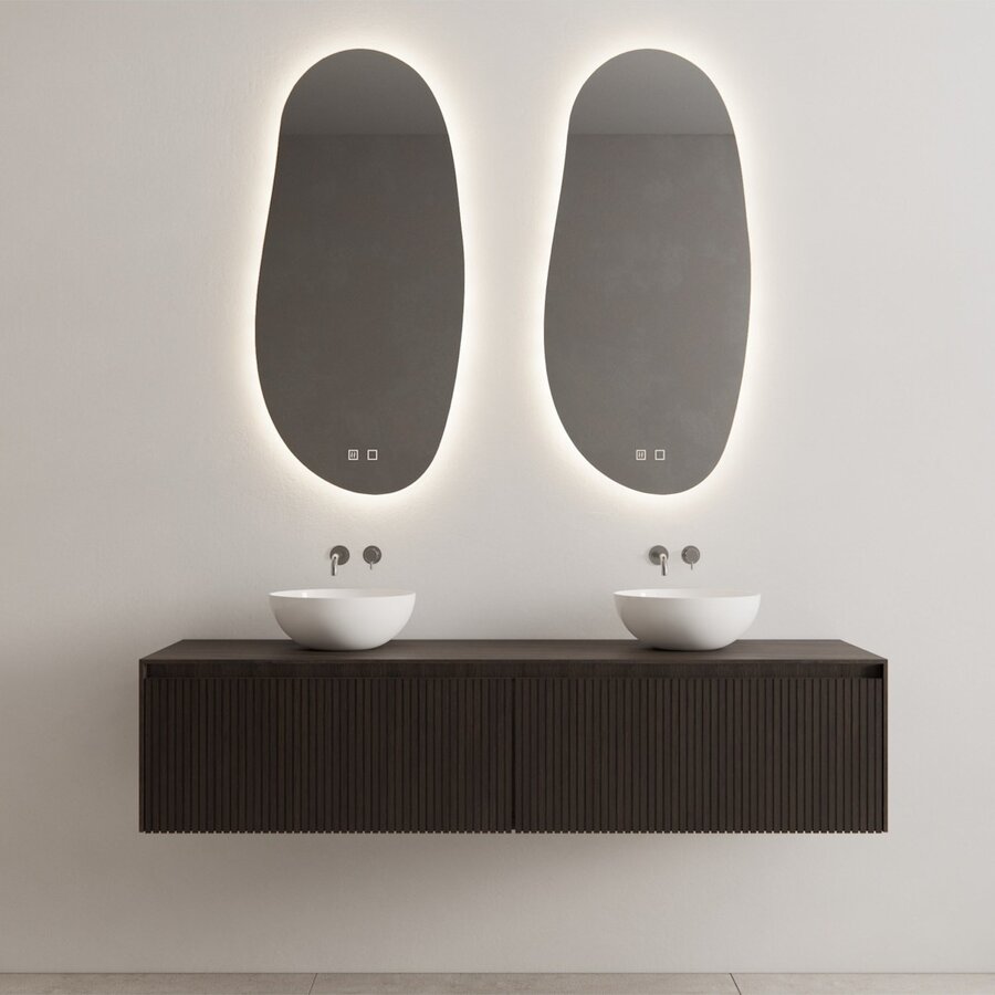 Onderkast Gliss Design Timotheus 180 CM 2 Lades Incl Topplaat Charcoal