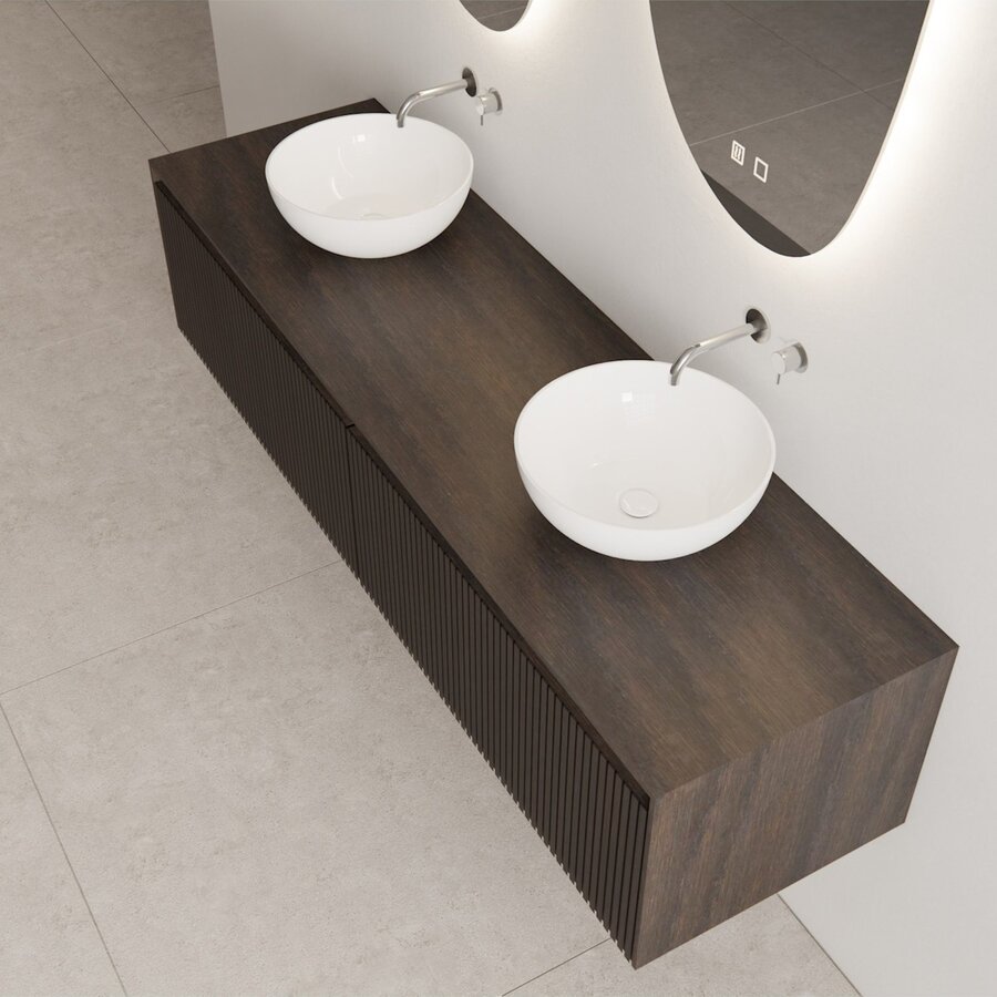 Onderkast Gliss Design Timotheus 180 CM 2 Lades Incl Topplaat Charcoal