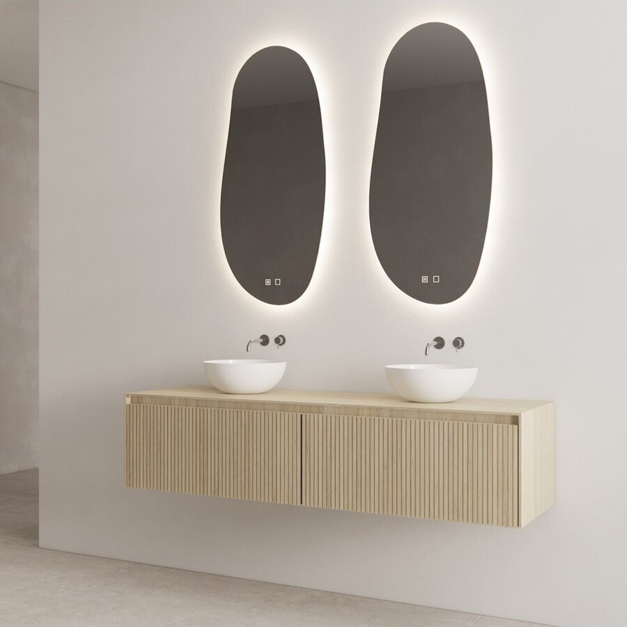 Onderkast Gliss Design Timotheus 180 CM 2 Lades Incl Topplaat Corn Silk