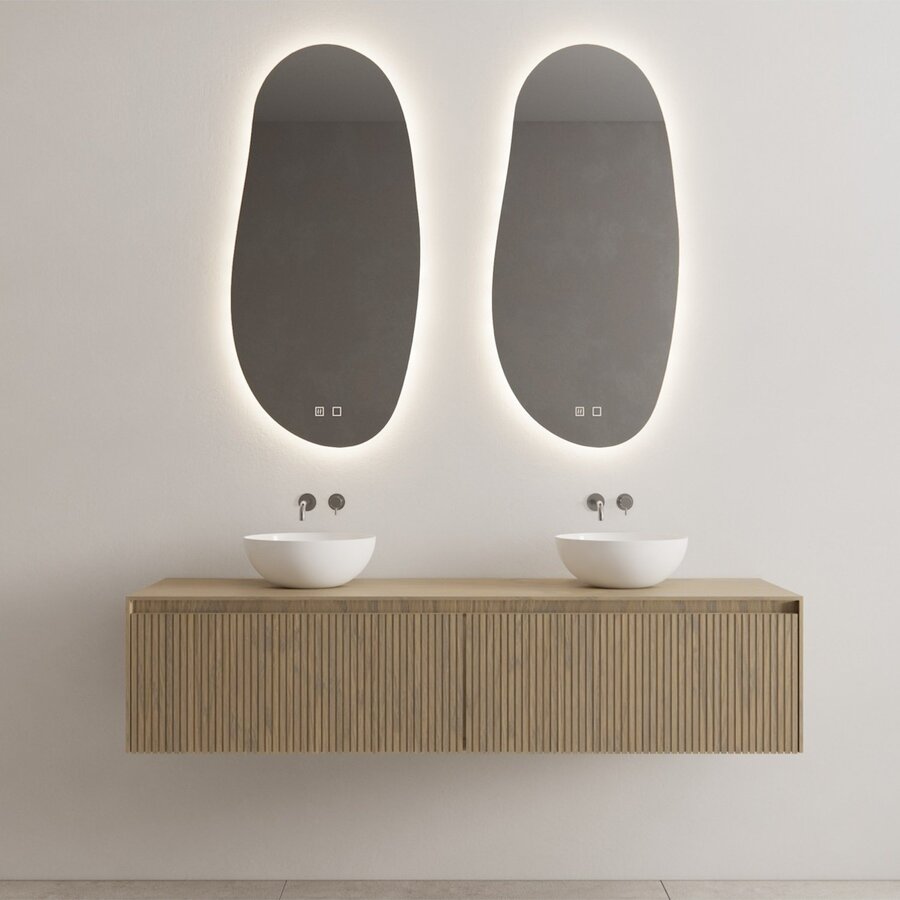 Onderkast Gliss Design Timotheus 200 CM 2 Lades Incl Topplaat Ash Grey