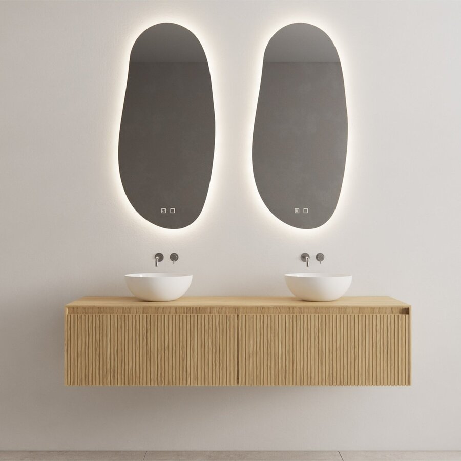 Onderkast Gliss Design Timotheus 200 CM 2 Lades Incl Topplaat Castle Brown