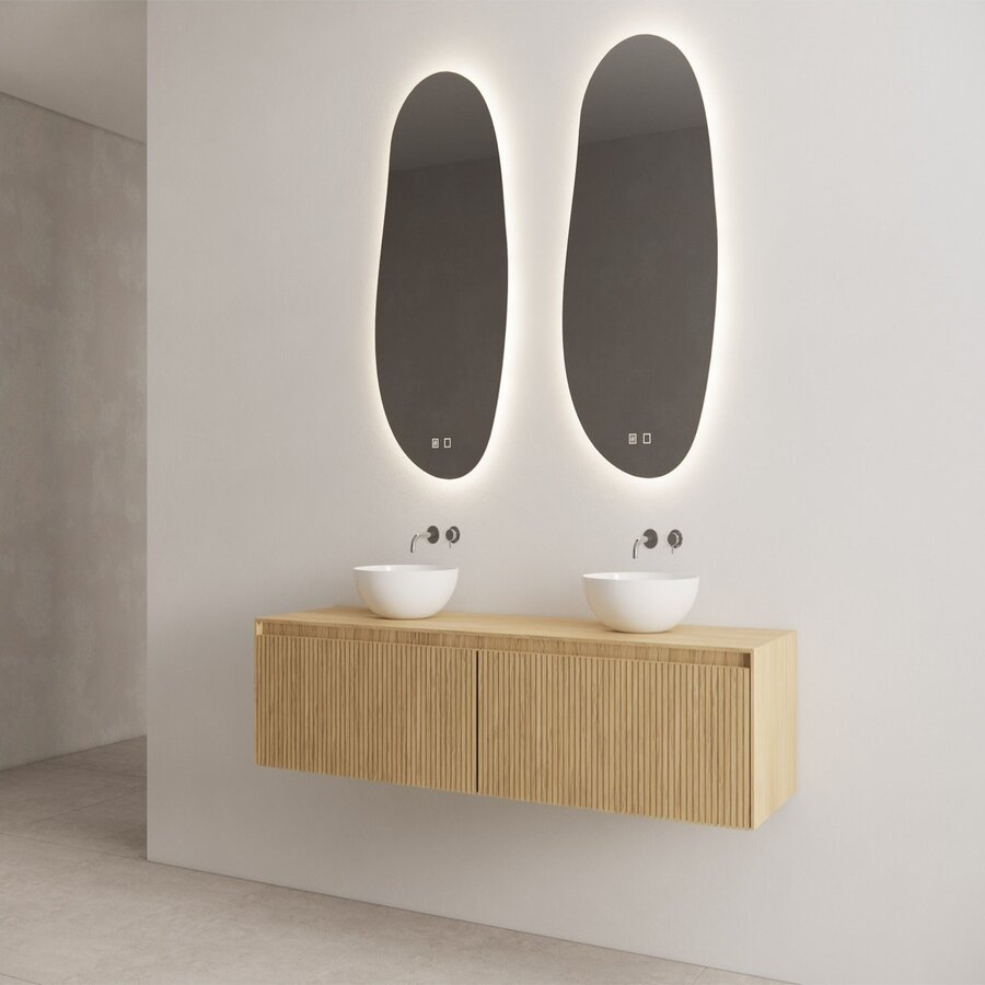 Onderkast Gliss Design Timotheus 200 CM 2 Lades Incl Topplaat Castle Brown