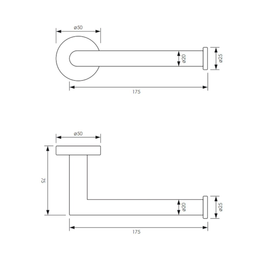 Toiletrolhouder Brauer Black Wandmontage met PVD coating Mat Zwart