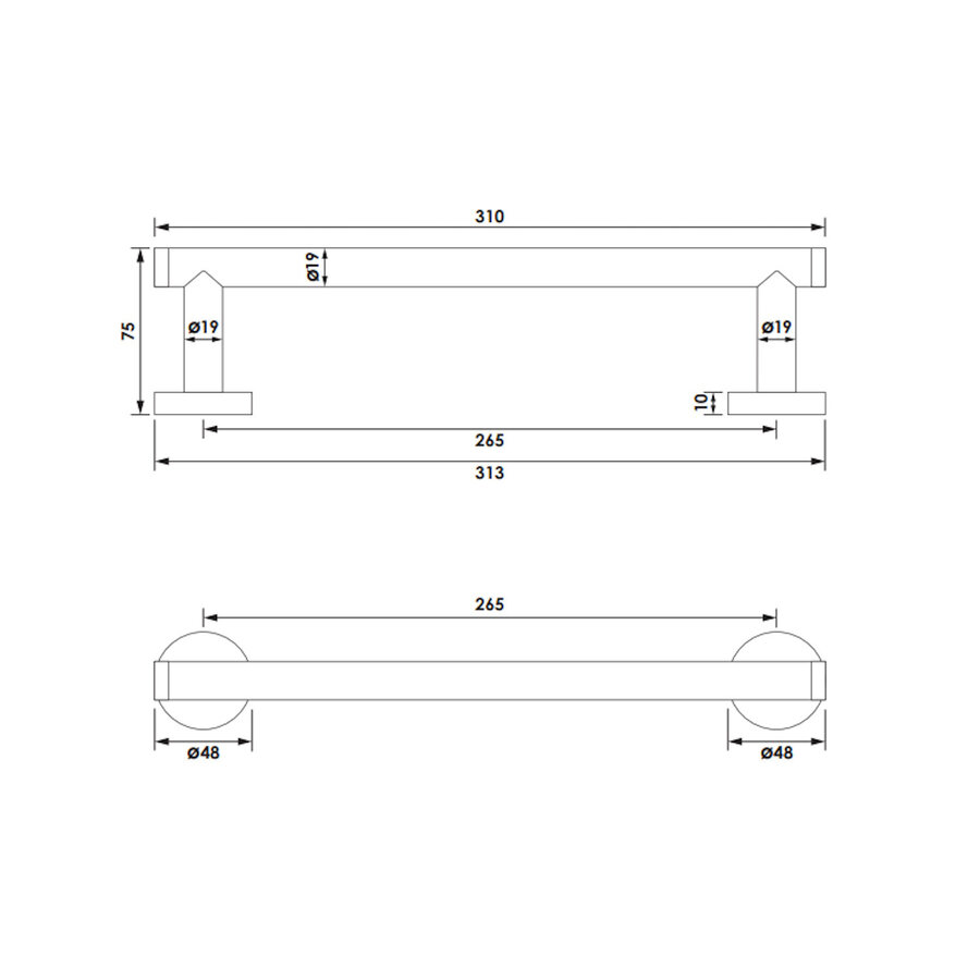 Handdoekrek Brauer Gunmetal Edition 30 Cm Gunmetal Geborsteld PVD