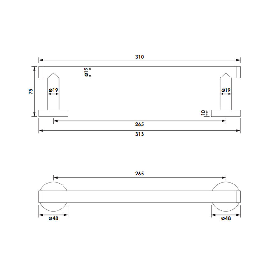Handdoekrek Brauer Black Edition 30 Cm Mat Zwart